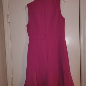Doubleweave Mock Neck Flounce Dress